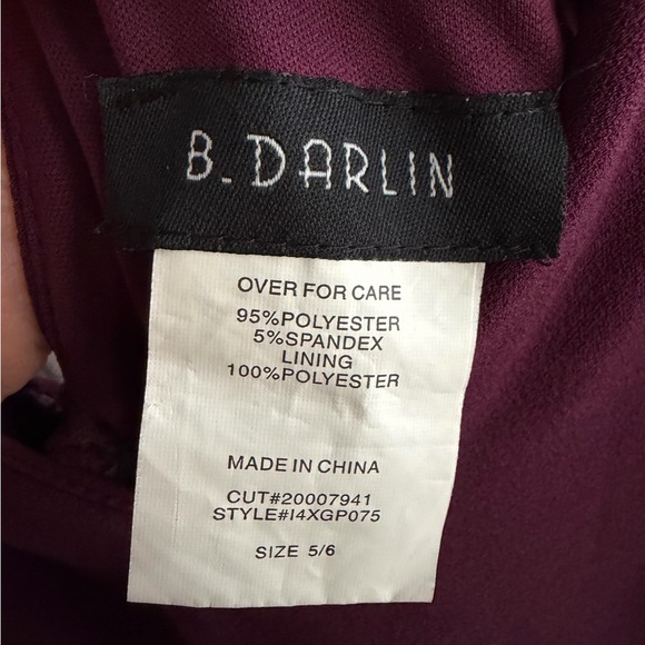 B.DARLIN Mini Dress Skater V-Neck Purple Size 5/6 - Picture 2 of 10